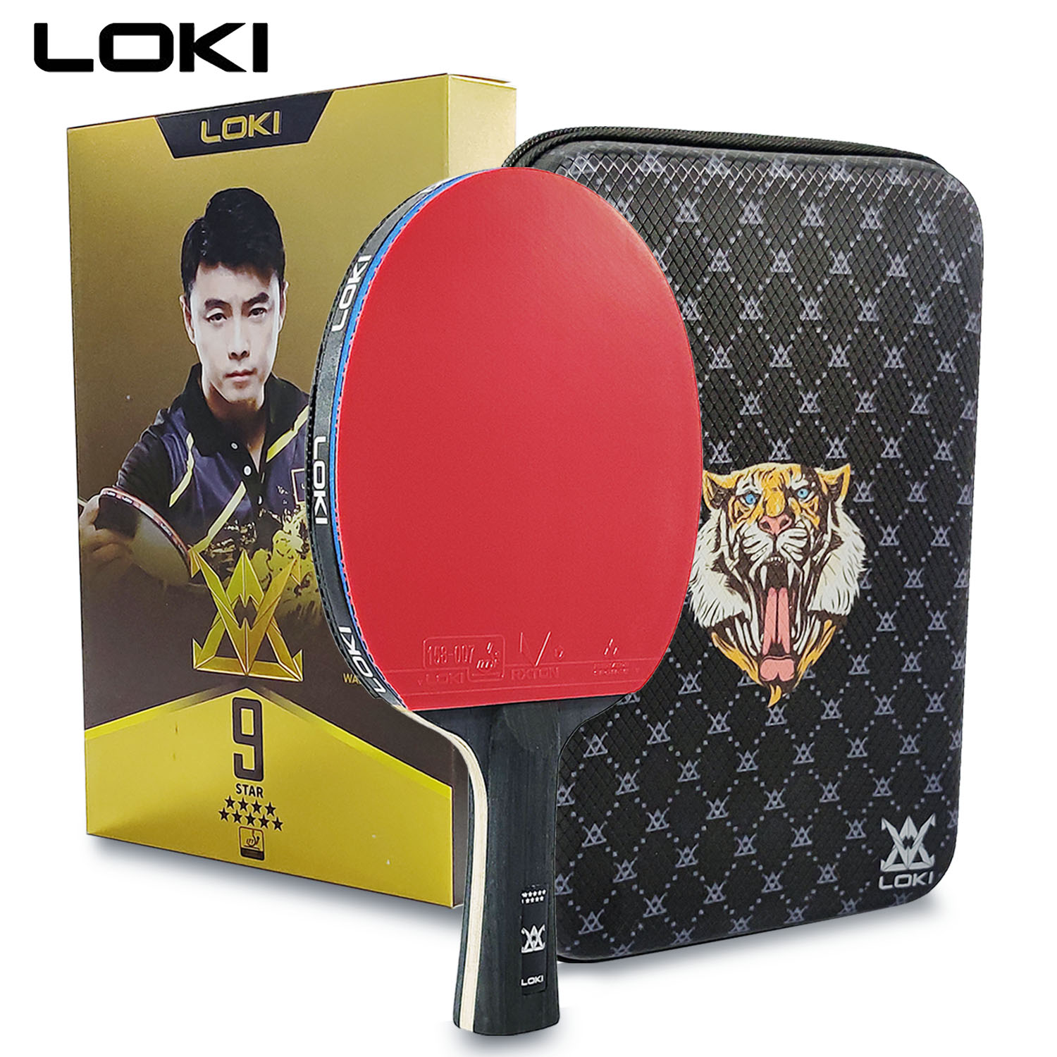 Table Tennis Zone - LOKI 9-Sterne-Tischtennisschläger, professionelles 5+2 Carbon-Ping-Pong-Paddel, 6/7/8/9-Sterne,