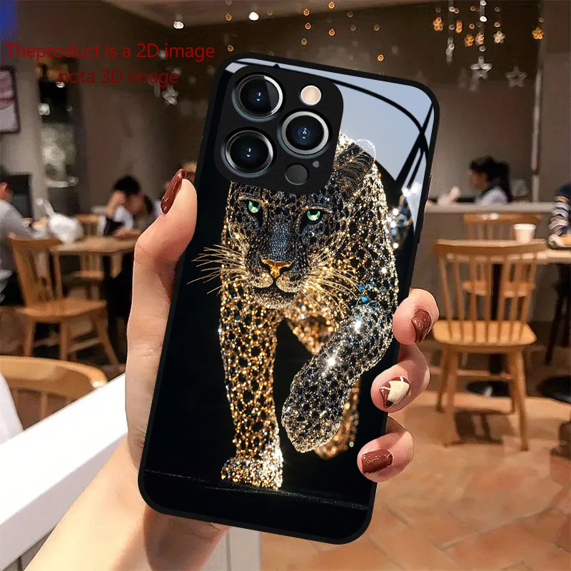 Table Tennis 11 - PROTECT Diamantbesetzter Gold-Cheetah für iPhone 17/16e/16/15/14/13/12/Max/11/Pro/Plus