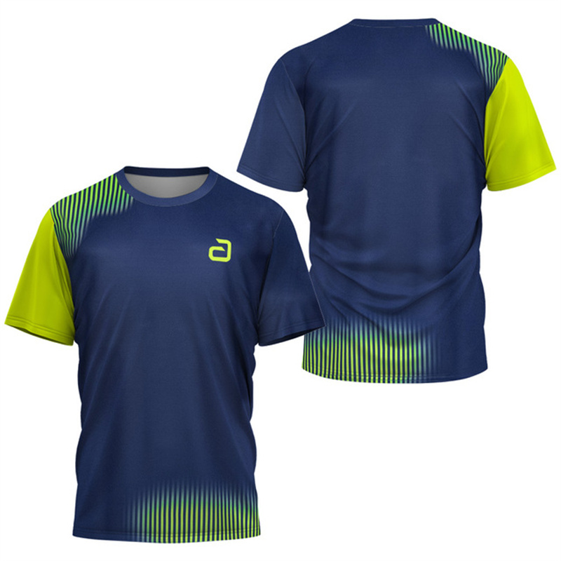 Table Tennis Jacket - Herren Tischtennis T-Shirt mit Unterstrom-Muster, Sommer-Tennis-Badminton-T-Shirt,