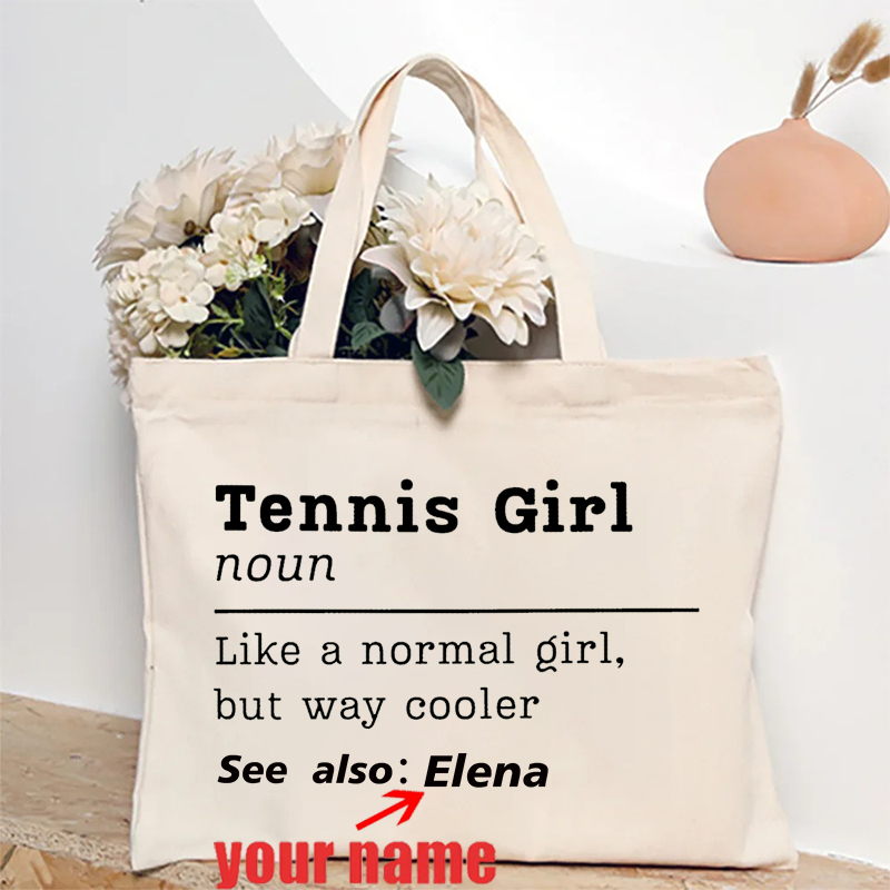 Table Tennis Name - Benutzerdefinierte personalisierte Name Tennis Canvas Einkaufstasche