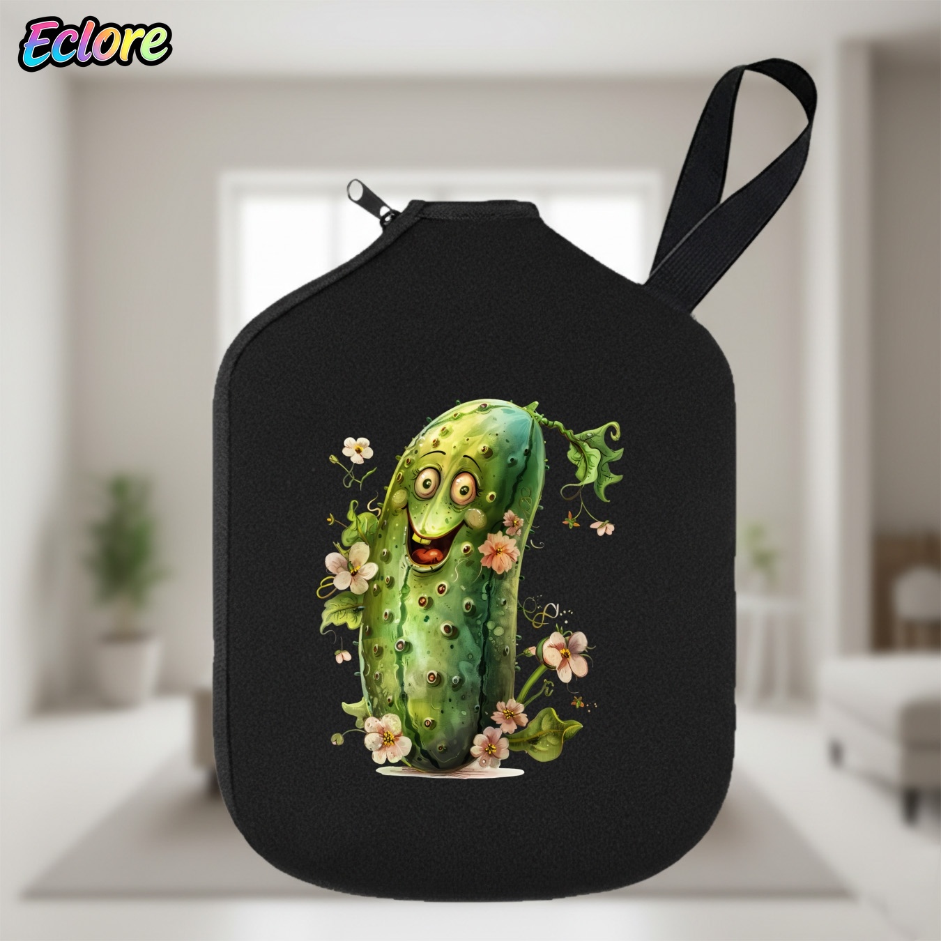 Table Tennis Usa - Cartoon Smile Pickleball-Schlägerhülle, weiche, robuste Schlägertasche,