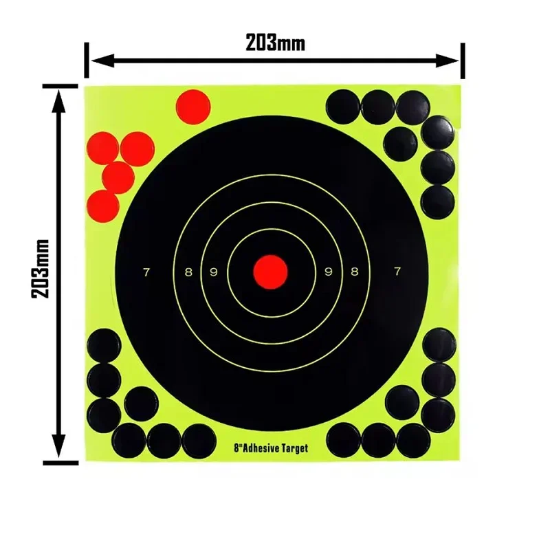Practice Target Board - 2W-100PCS 8-Zoll-Splatter-Zielscheiben-Aufkleber, hochsichtbare, reaktive Klebefolien-Ziele für